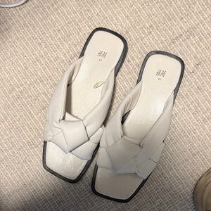 H&M Women's White Slide Sandals